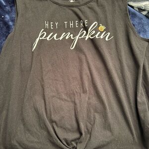 Disney Black tank top with 'Hey There Pumpkin' Design